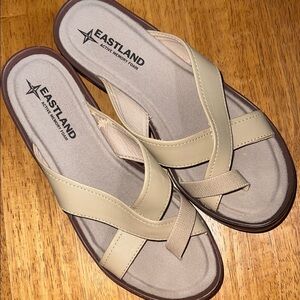 Eastland Tan Cross-Strap Sandals 7